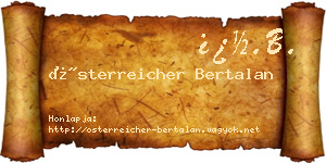 Österreicher Bertalan névjegykártya