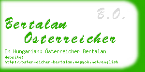bertalan osterreicher business card