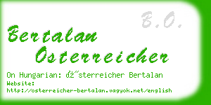 bertalan osterreicher business card